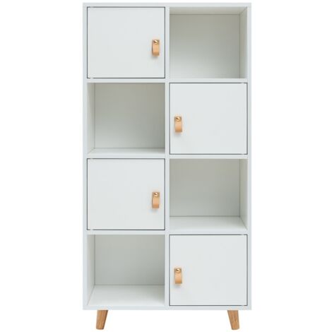 Estantería 4 puertas, 4 huecos acabado blanco, 119cm(alto) 60cm(ancho) 29cm(fondo). .