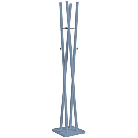 Perchero moderno mod. 470 herrajes cromo brillo lacado azul, 182 cm(alto)34 cm(ancho)34 cm(largo) (1/2)