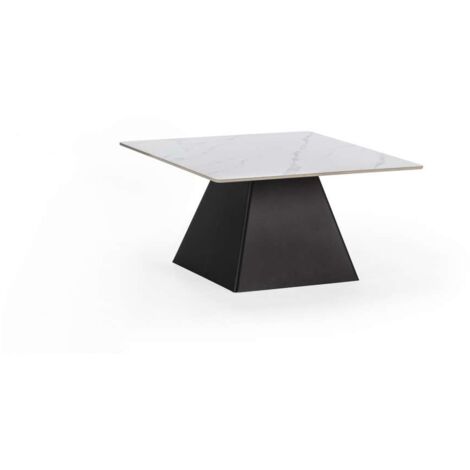 Mesa de centro modelo Jana acabado blanco/negro, 43cm(alto) 8cm(ancho) 80m(fondo). (1/3)