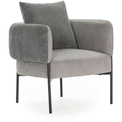 Sillón modelo Bali tapizado textil gris claro, 75cm(alto) 73cm(ancho) 78cm(largo) (1/5)