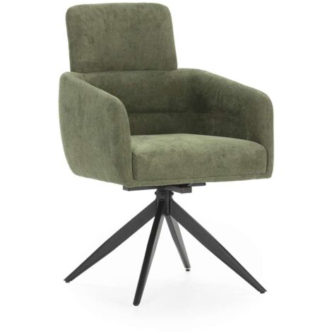 Pack de 2 sillones giratorios modelo Maggie tapizado textil verde, 93cm(alto) 58cm(ancho) 63cm(largo) (1/5)