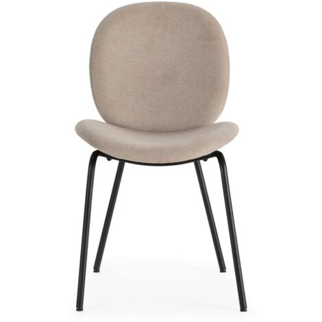 Pack de 2 sillas modelo Coro tapizado textil beige, 81.5cm(alto) 45cm(ancho) 57.5cm(largo) (1/4)