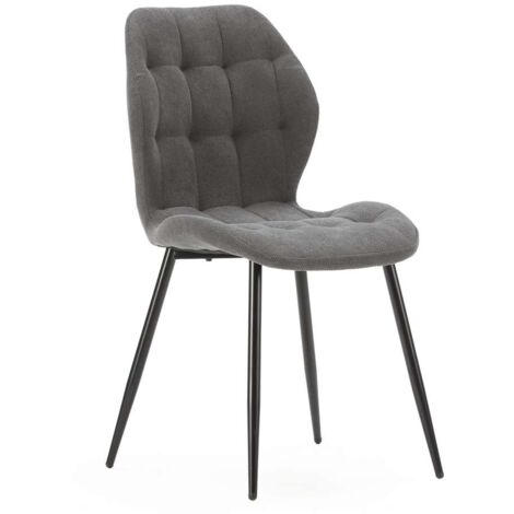 Pack de 4 sillas modelo Duna tapizado textil gris oscuro, 86cm(alto) 48cm(ancho) 58cm(largo) (1/5)