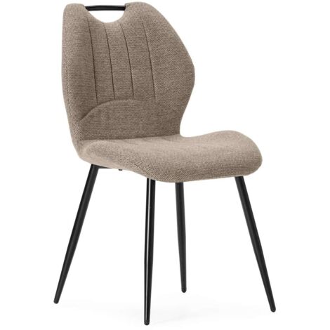 Pack de 4 sillas md-Omar tapizado textil marrón/negro, 86cm(alto) 48cm(ancho) 58cm(largo) (1/5)
