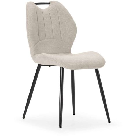 Pack de 4 sillas md-Omar tapizado textil beige/negro, 86cm(alto) 48cm(ancho) 58cm(largo) (1/5)