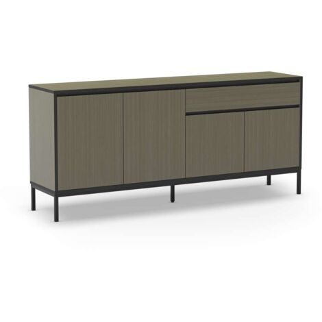 Aparador 4 puertas 1 cajón md-Cris acabado verde y negro, 180cm(ancho) 80cm(alto) 40cm(largo) (1/4)