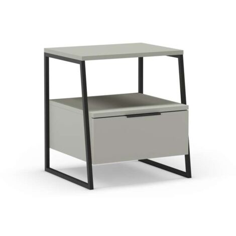 Mesita de noche para dormitorio Mery 1 cajón acabado verde/negro, 45cm(ancho) 50cm(alto) 40cm (fondo) (1/5)