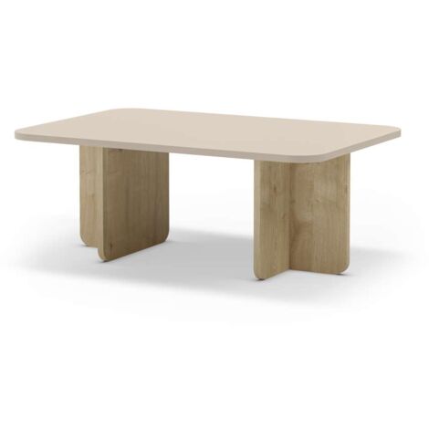 Mesa de centro modelo Noe acabado crema/roble, 42cm(alto) 110cm(ancho) 56m(fondo). (1/5)