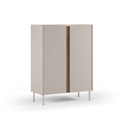 Mueble auxiliar alto 2 puertas abatibles md-Regina acabado crema/roble sepet, 120cm(alto) 90cm(ancho) 40.5cm(prof.) (1/5)