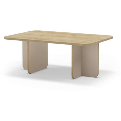 Mesa de centro modelo Noe acabado roble/crema, 42cm(alto) 110cm(ancho) 56m(fondo). (1/5)