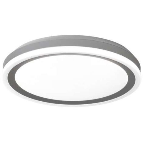 Plafón led modelo Kai acabado plata, 8cm(alto) 40cm(ancho) 40cm(fondo) . (1/2)