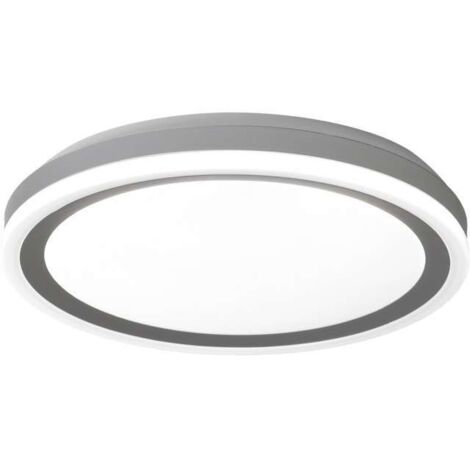 Plafón led modelo Kai acabado plata, 8cm(alto) 50cm(ancho) 50cm(fondo) . (1/2)