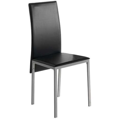 Pack 4 sillas Carla para salón en polipiel negro, 96 cm(alto)41 cm(ancho)52 cm(largo)