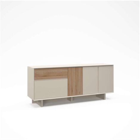 Mueble aparador 4 puertas 1cajón md-Romeo acabado visón/roble cadiz, 180cm(ancho) 76.5cm(alto) 40cm(largo) (1/4)