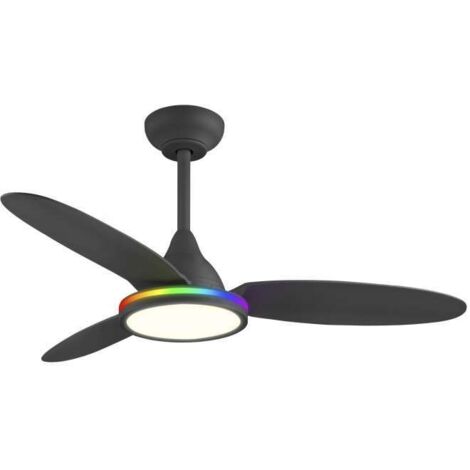 Ventilador a techo modelo Mahon, 3 palas acabado negro, 43cm(alto) 107cm(ancho) 107cm(fondo) . (1/5)