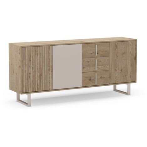 Aparador 3 puertas y 3 cajones mod-Apolo acabado roble y gris, 180cm(ancho) 80cm(alto) 40cm(largo) (1/5)