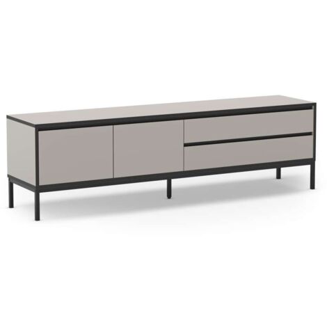 Mueble para televisión 2 puertas 2 cajones md-Cris acabado crema y negro, 180cm(ancho) 55cm(alto) 40cm(largo) (1/5)