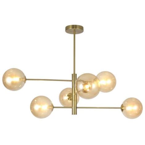 Lámpara 6 luces modelo Galaxia acabado laton, 62cm(alto) 85cm(ancho) 72cm(largo) (1/2)
