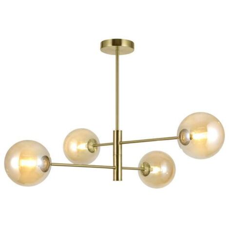 Lámpara 4 luces modelo Galaxia acabado laton, 53cm(alto) 75cm(ancho) 71cm(largo)