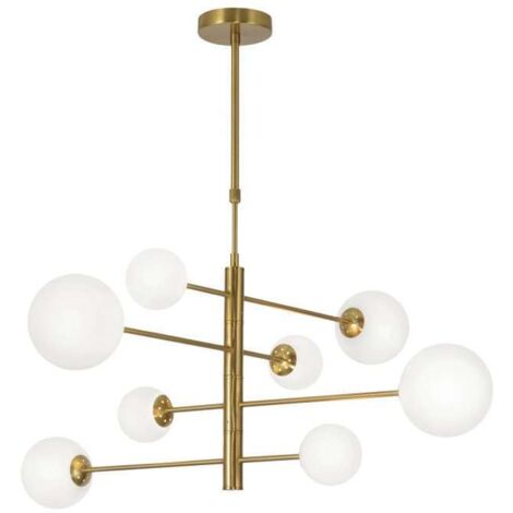 Lámpara 8 luces modelo Cosmica acabado laton, 78cm(alto) 85cm(ancho) 85cm(largo) (1/4)
