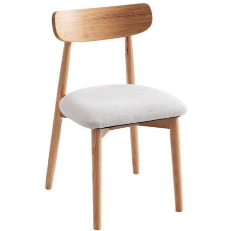 Pack de 2 sillas para cocina o comedor Shia tapizado textil beige/natural, 83cm(alto) 49cm(ancho) 42cm(largo) (1/4)
