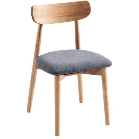 Pack de 2 sillas para cocina o comedor Shia tapizado textil gris/natural, 83cm(alto) 49cm(ancho) 42cm(largo) (1/4)