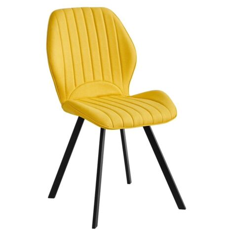 Pack de 4 sillas Md-Denver tapizadas en tejido mostaza, 91cm(alto) 48cm(ancho) 55cm(fondo) (1/4)