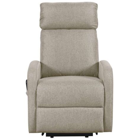 Sillón eléctrico levantapersonas Life tapizado en tela beige, 104cm(alto) 64cm(ancho) 93cm(fondo)