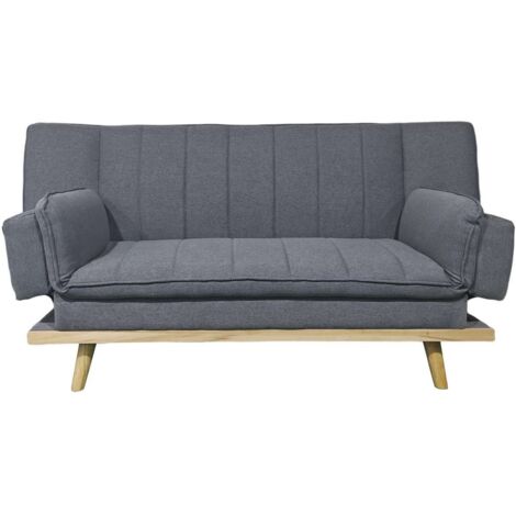 Sofá cama clic clac Lounge XL en tela gris. 189cm(ancho) x 89cm(fondo) x 91cm(alto) (1/5)