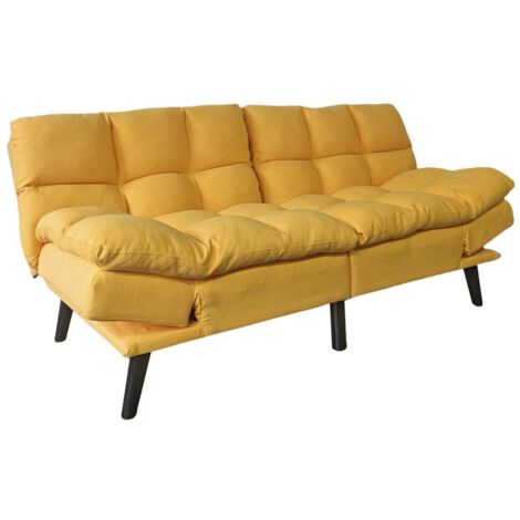 Sofá cama clic clac Cushion en tela mostaza. 183cm(ancho) x 86.5cm(fondo) x 81cm(alto) (1/5)