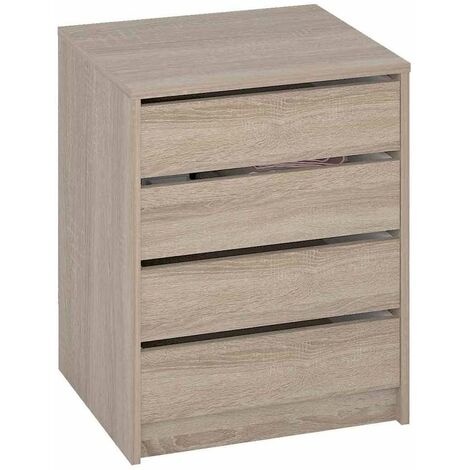 MB cajonera 4 cajones 61,4x50cm k9463rz roble , Cajonera de 4 cajones de color roble Cajonera suministrada en kit fabricada en melamina Cuatro cajones con guías metálicas