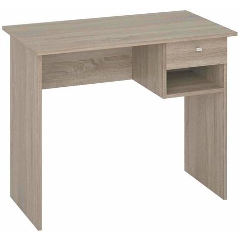 Escritorio Marte en acabado roble con un cajón. 74 cm(alto)90 cm(ancho)50 cm(fondo)