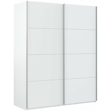 Armario de 2 puertas correderas de alta gama en negro/blanco 200 cm (4582)