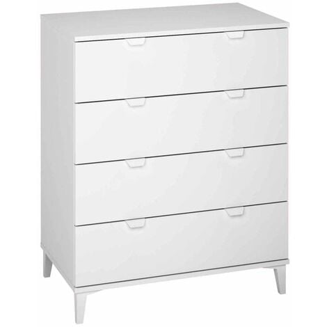 Comoda 4 cajones en acabado blanco 98 cm(alto)80 cm(ancho)48 cm(largo)