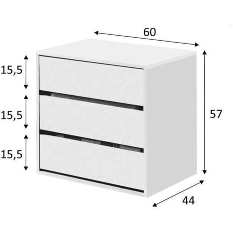 Cajonera TXT acabado blanco 57 cm(alto)60 cm(ancho)44 cm(fondo)