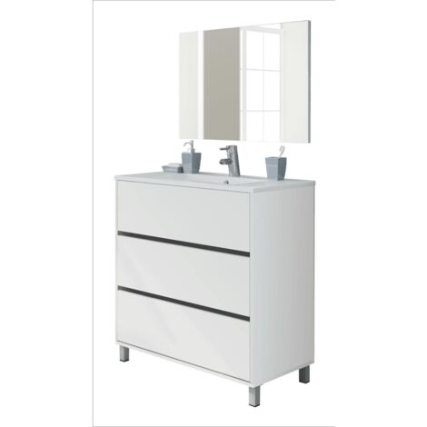 Mueble de lavabo cerámico Kalma acabado blanco, 90 cm(alto)81,5 cm(ancho)46,5 cm(largo)