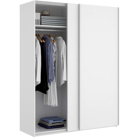 Armario puertas correderas Lupión acabado blanco 204 cm(alto)150 cm(ancho)65 cm(largo