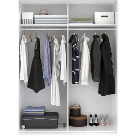 Armario puertas correderas Lupión acabado blanco 204 cm(alto)150 cm(ancho)65 cm(largo