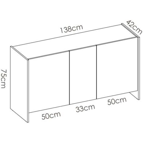 Mueble aparador Aldeaquemada 3 puertas 76 cm(alto)138 cm(ancho) 42 cm(largo)
