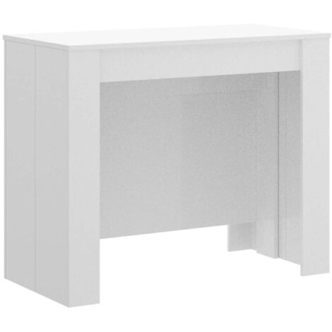 Mesa comedor Bailen multifuncion extensible en blanco brillo. 77 cm(alto)54-101-147-194-240 cm(ancho)90 cm(fondo)