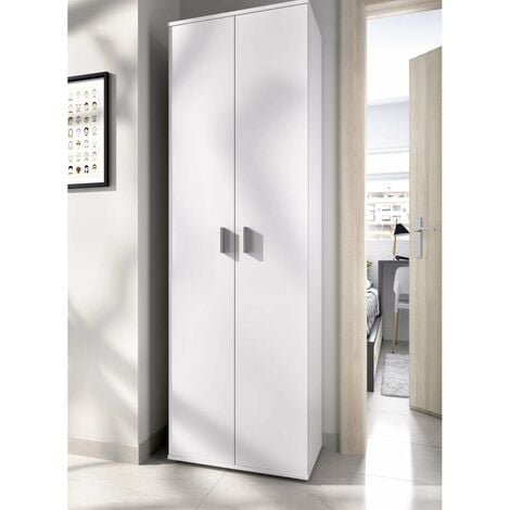 Mueble Armario Multiusos bajo 2 Puertas, Color Blanco, Medidas: 80