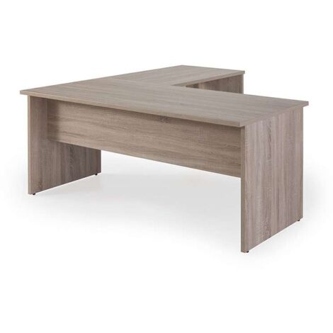 Mesa para oficina o estudio esquinero acabado olmo claro 73 cm(alto)160/180 cm(ancho)80/60 cm(fondo)