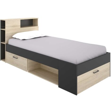 Cama compacta Pozo Alcón de 90 cm en natural/grafito 95 cm (alto) 99cm (ancho) 218 cm(largo) (1/5)