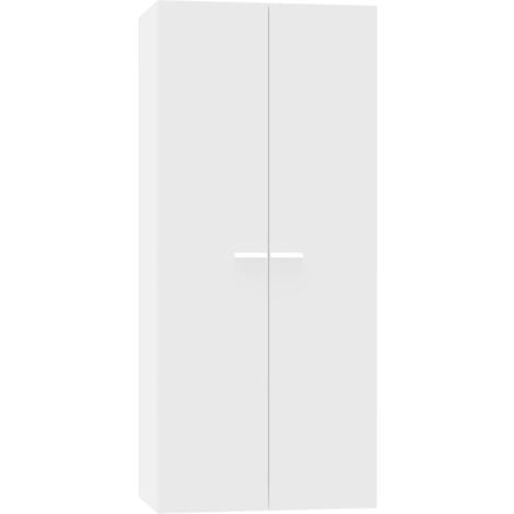 Armario multiusos zapatero 2 puertas abatibles acabado blanco, 79 cm(ancho) 180 cm(altura) 52 cm(fondo) Color BLANCO MATE