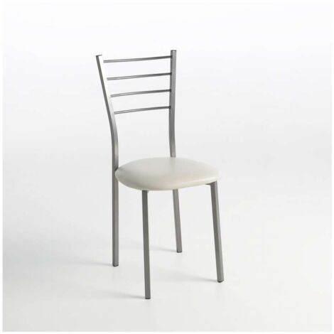 Pack de 2 sillas Berlin estructura gris tapizado crema, 90 cm(alto)38 cm(ancho)38 cm(largo)