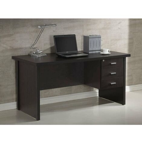 Mesa de despacho tres cajones acabado wengué, 75cm(alto) 150cm(ancho) 71cm(largo)