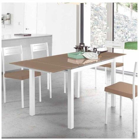Mesa para cocina extensible colores a elegir 76.5 cm(alto) 110/170 cm(ancho)70 cm(fondo). Color MOKA