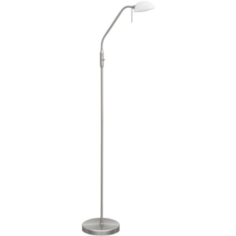 Lámpara de pie para salón modelo Jacobo niquel satinado 170 cm(alto) 30 cm(ancho) 64 cm(fondo).