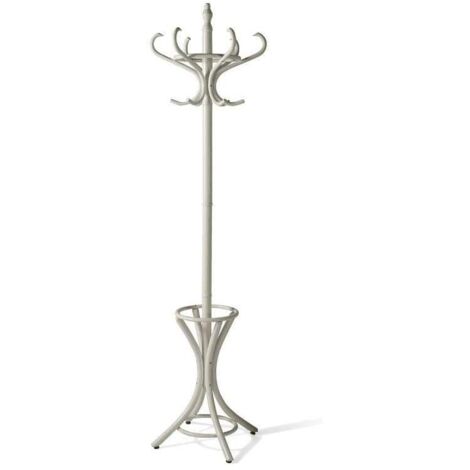 Perchero clasico acabado en madera color blanco, 183 cm(alto)48 cm(ancho)51 cm(largo)