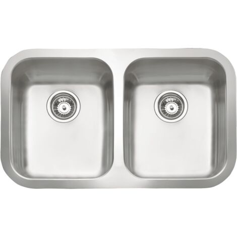 Fregadero de 2 senos en inox Perú 20 cm(alto)74 cm(ancho)47 cm(largo)